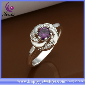 New model design high quality 925 silver plated cheap new design ladies finger ring (CR334)